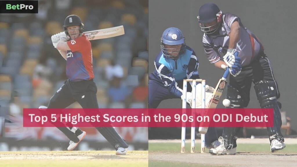 Highest Scores in the 90s on ODI Debut
