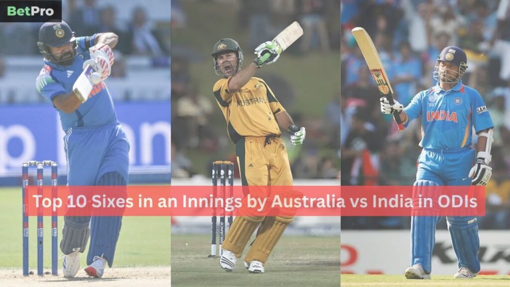 Sixes in an Innings by Australia vs India in ODIs