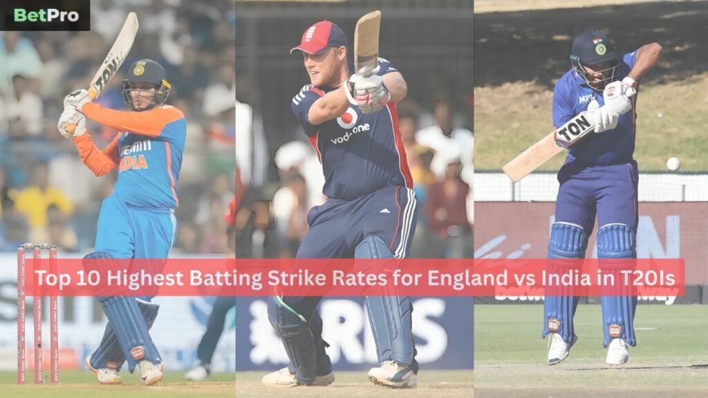 Highest Batting Strike Rates for England vs India in T20Is